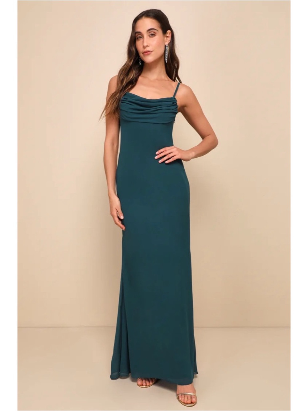 NWT Lulus Captivated Cowl Neck Gown